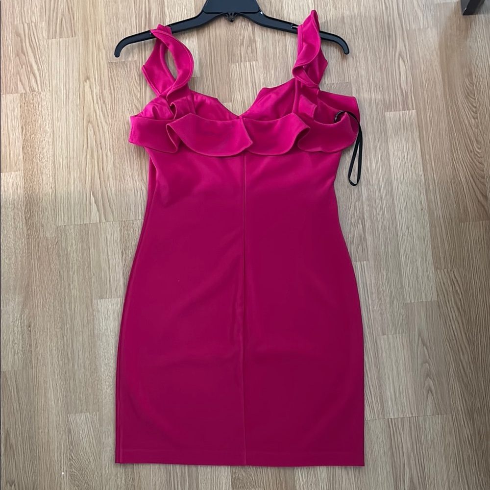 Chic Pink Ruffle Dress - Picture 3 of 4